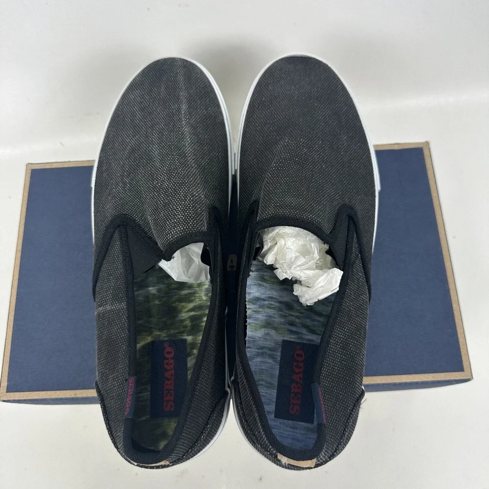 Sebago Men's Shoes Nolan Twin Gore Black Canvas Size 10 M Shoes New